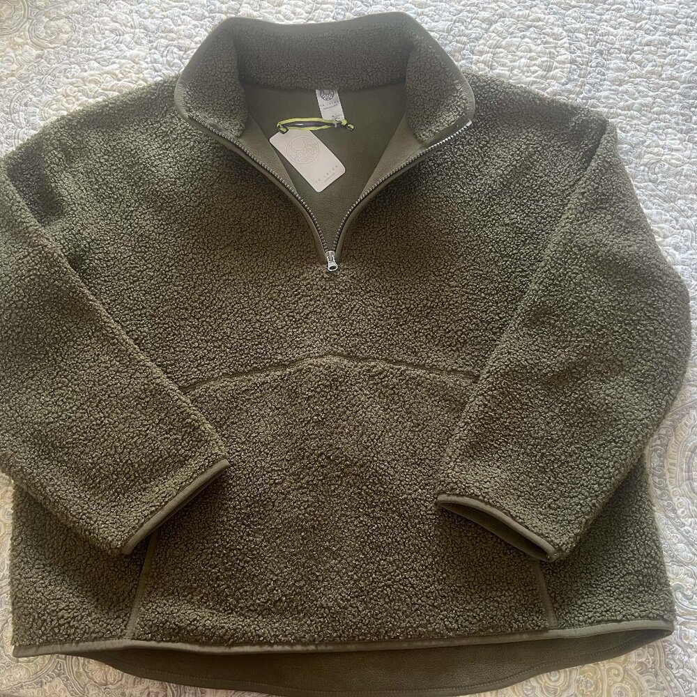 Te Verde Olive Green Sherpa Jacket Size XL